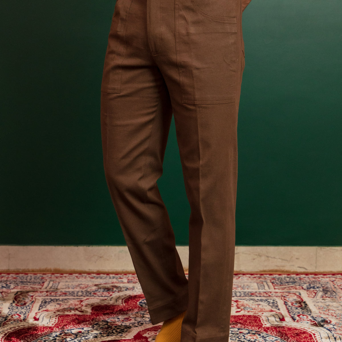 MFPEN Classic Trousers - Dark Brown Pinstripe | THEROOM